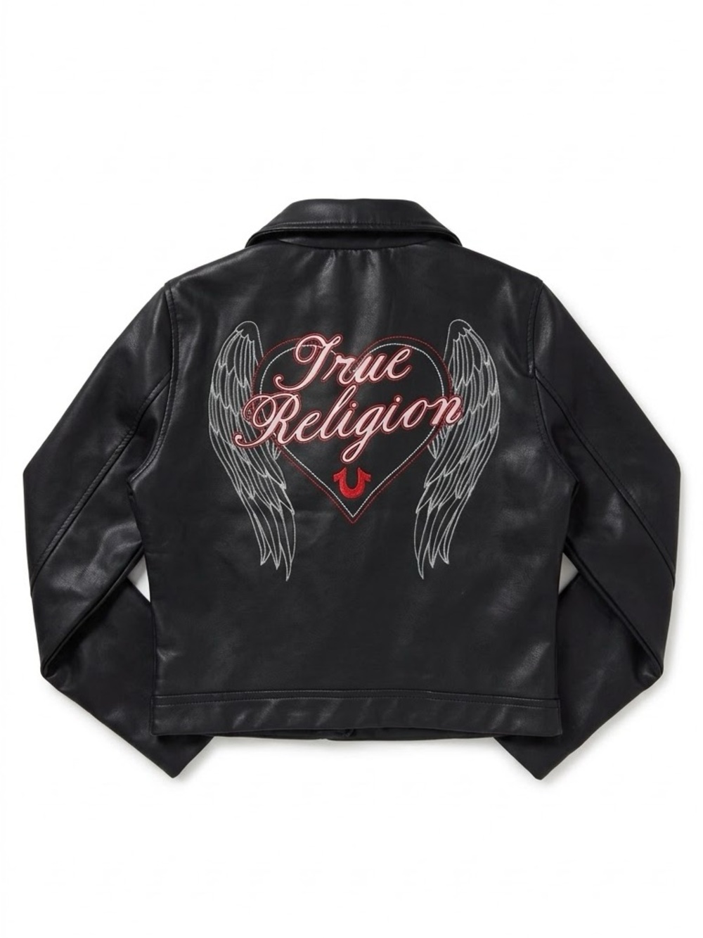 NWT True Religion Black Biker Jacket Medium Moto Grunge